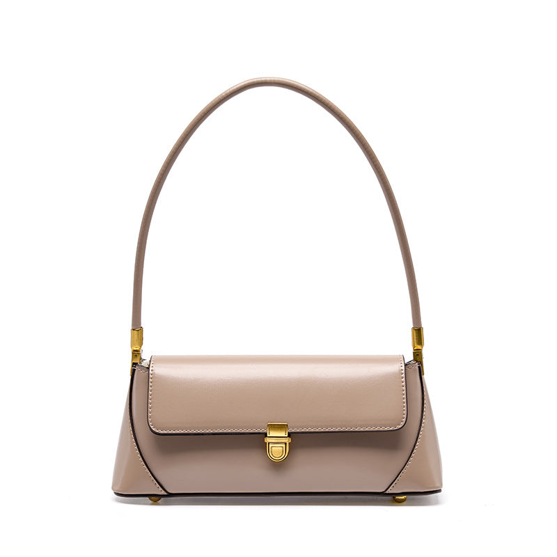 Bolso de hombro, elegante y versátil con broche dorado- Minimalista
