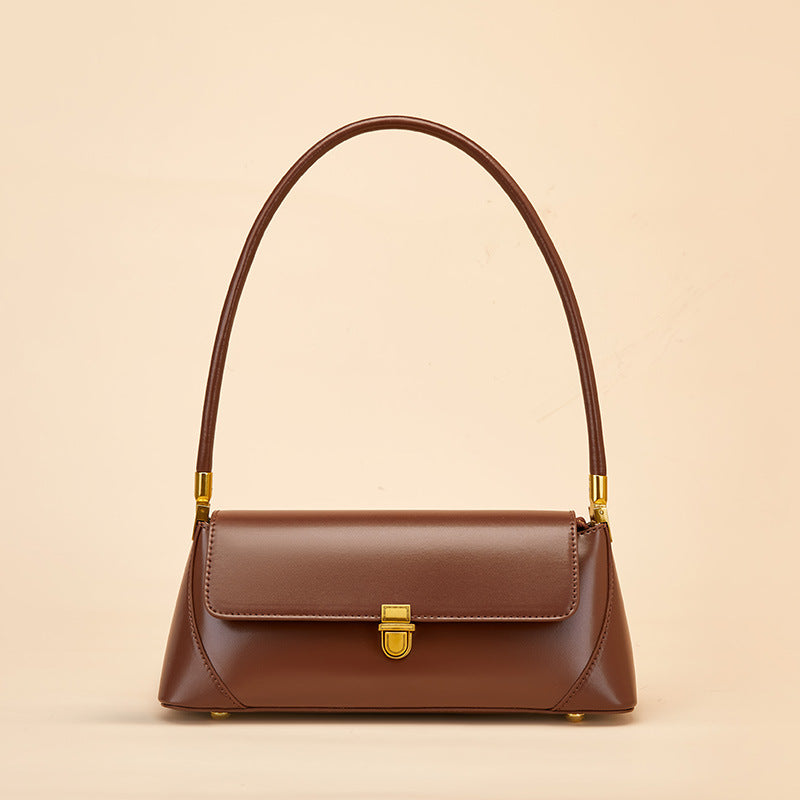 Bolso de hombro, elegante y versátil con broche dorado- Minimalista