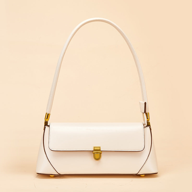 Bolso de hombro, elegante y versátil con broche dorado- Minimalista