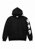 Rhinestone Hoodie Premium Black Zip-Up Streetwear / Chompiter 999