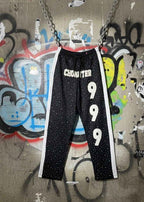 Rhinestone Pants – Premium Black Streetwear - Chompiter 999
