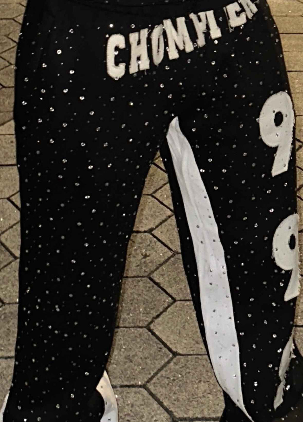Rhinestone Pants – Premium Black Streetwear - Chompiter 999