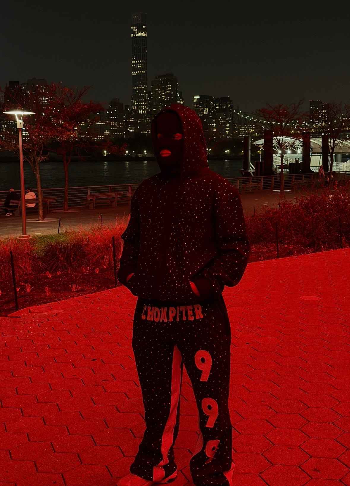 Rhinestone Pants – Premium Black Streetwear - Chompiter 999