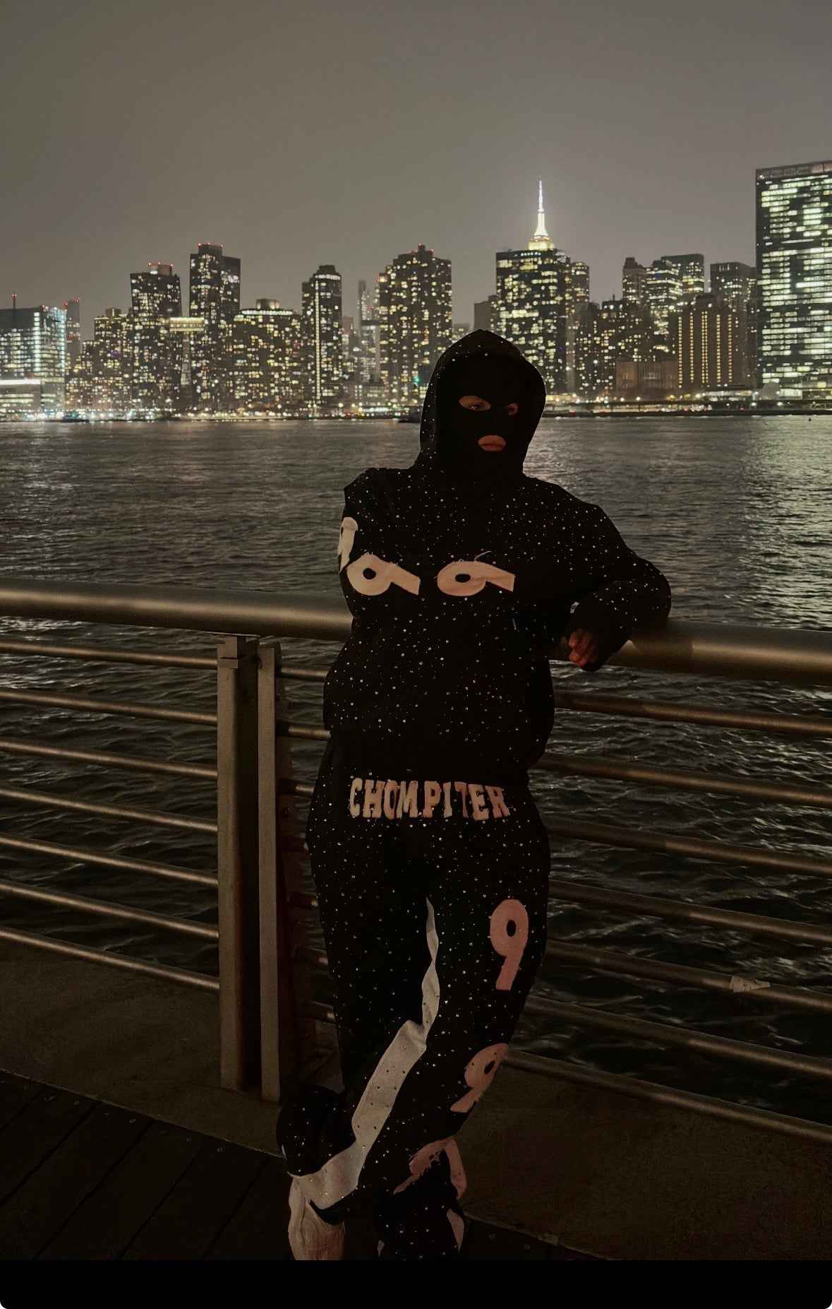 Rhinestone Pants – Premium Black Streetwear - Chompiter 999